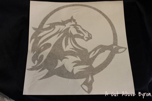Trio of Large Gold metallic vinyl Horse decals