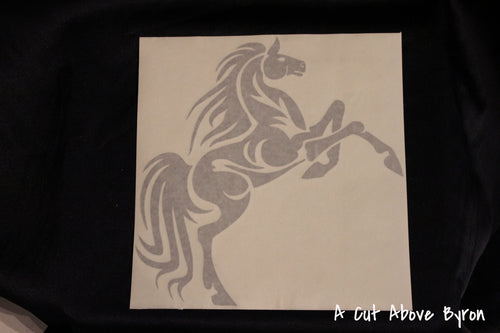 Pair Metallic Silver horse silouettes