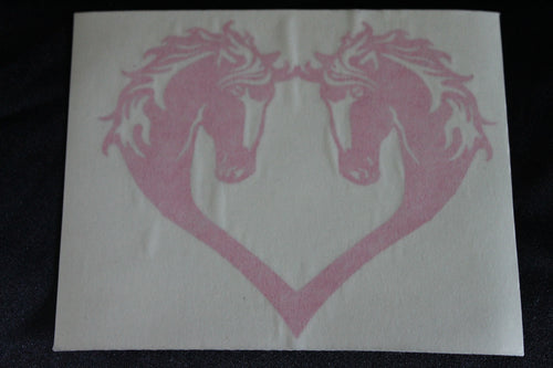 Pink detailed horse with blaze silouette